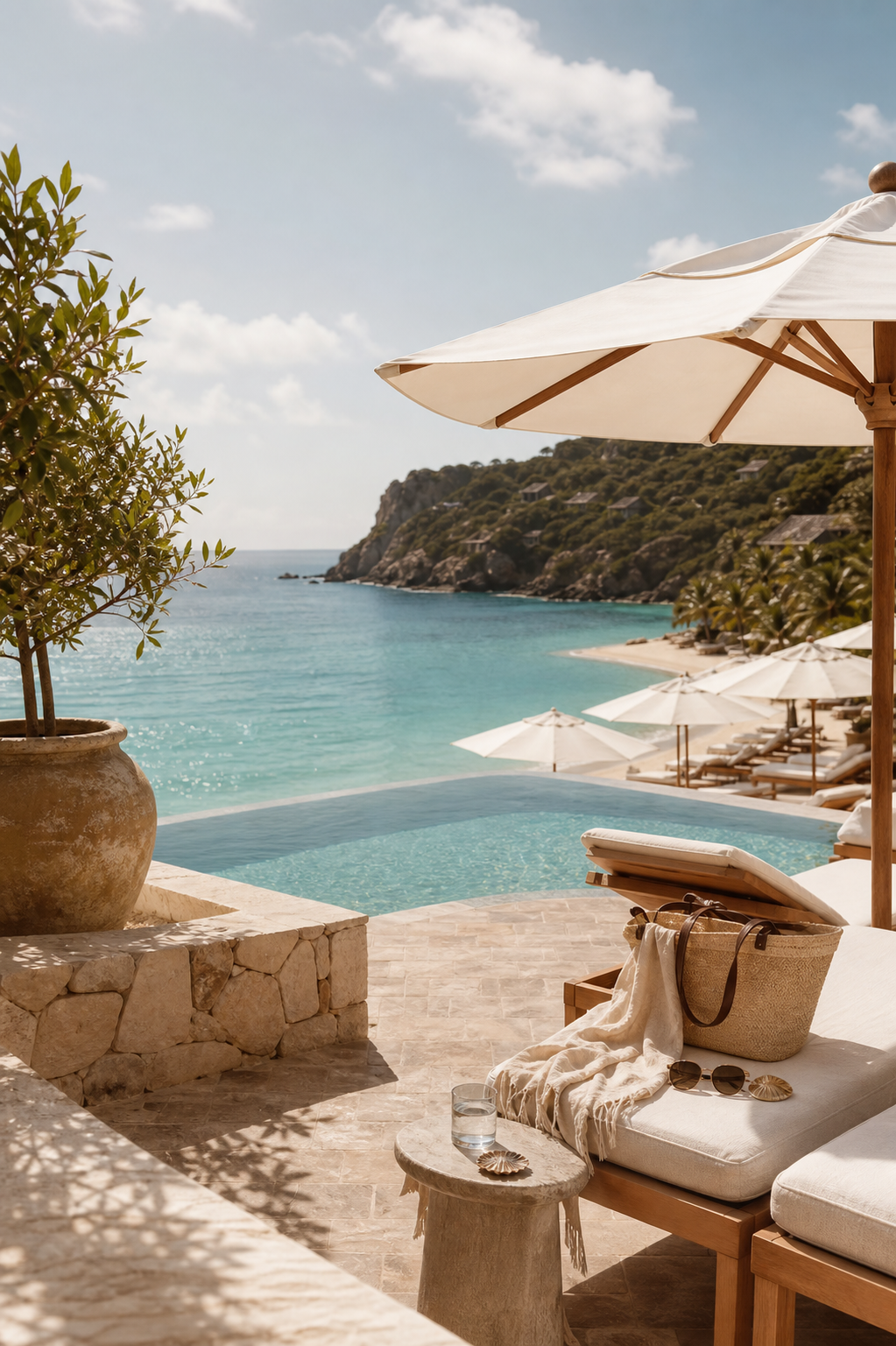 St. Barths beach club with turquoise water